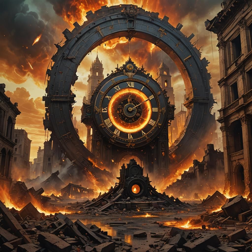 Breathtaking Clockwork Doom Amidst Wasteland Devastation