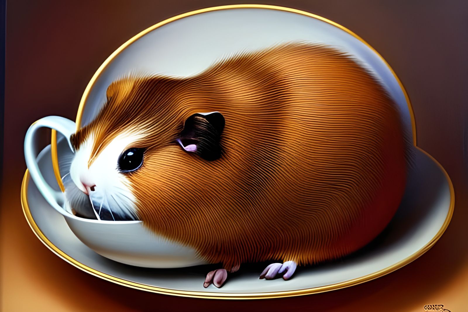 golden guinea pig on gold china