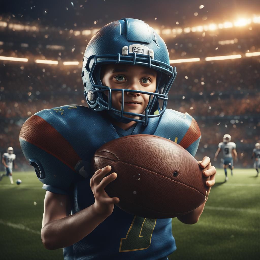 Young Footballer in Deep Fantasy Football Scene