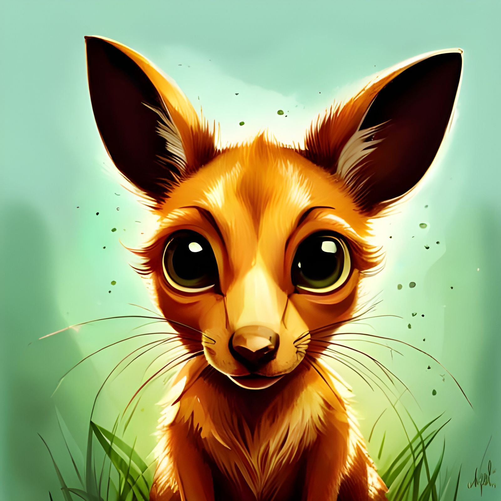 Adorable Hyperrealistic Baby Kangaroo in Detailed 8k Oil Gou...