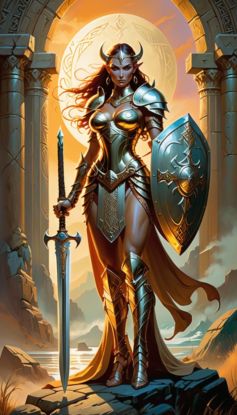 Goddess of Myth and Legend in Epic Fantasy Style