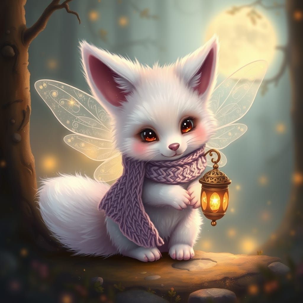 Enchanted Forest Sprite in Soft, Shimmering Hues