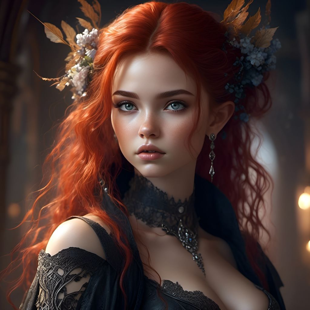 Ethereal Darkling Goddess in Digital Airbrush