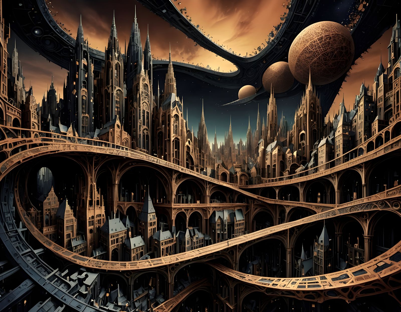 Romantic Futurist Cityscape of Mars