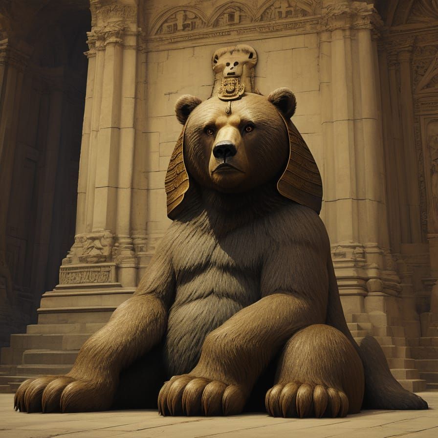 Bear Sphinx Guardian of Ancient Ruins