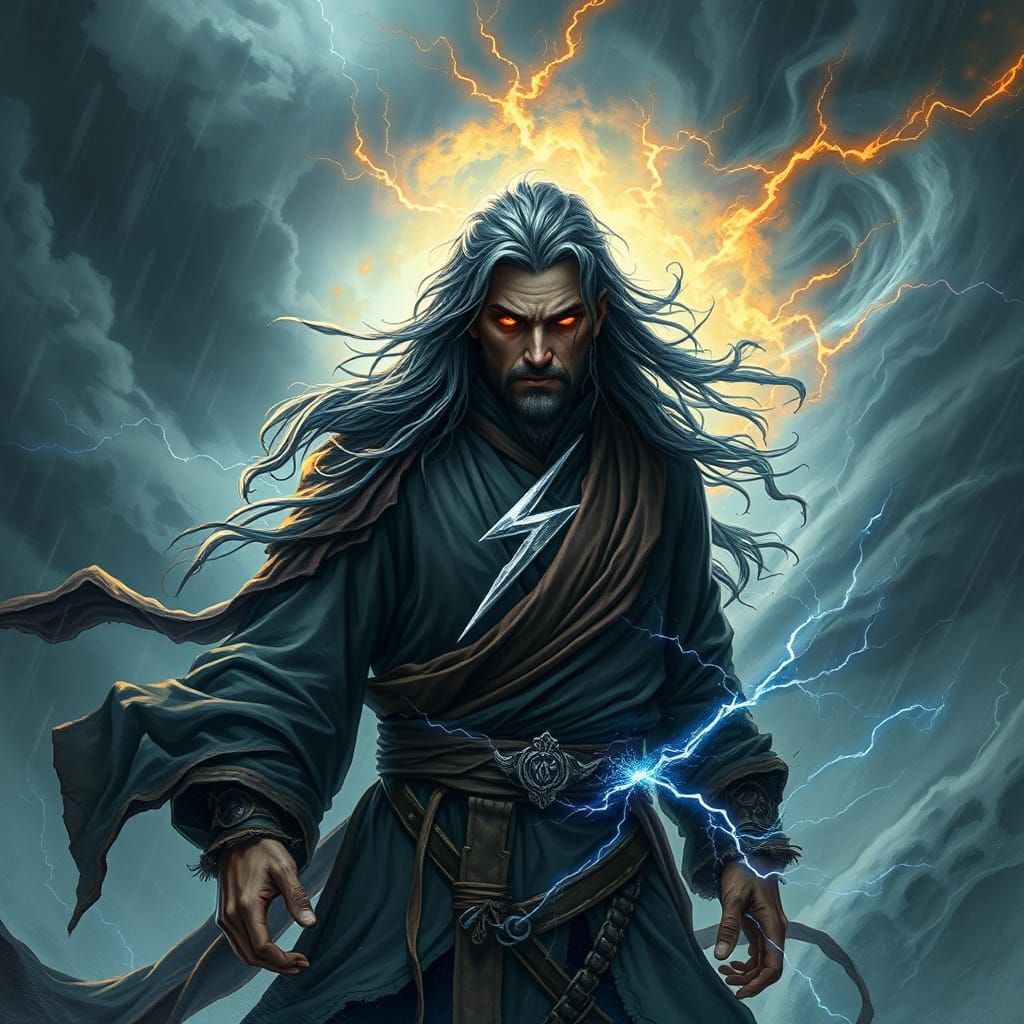 Storm-Touched Monk-Sorcerer Unleashes Elemental Fury