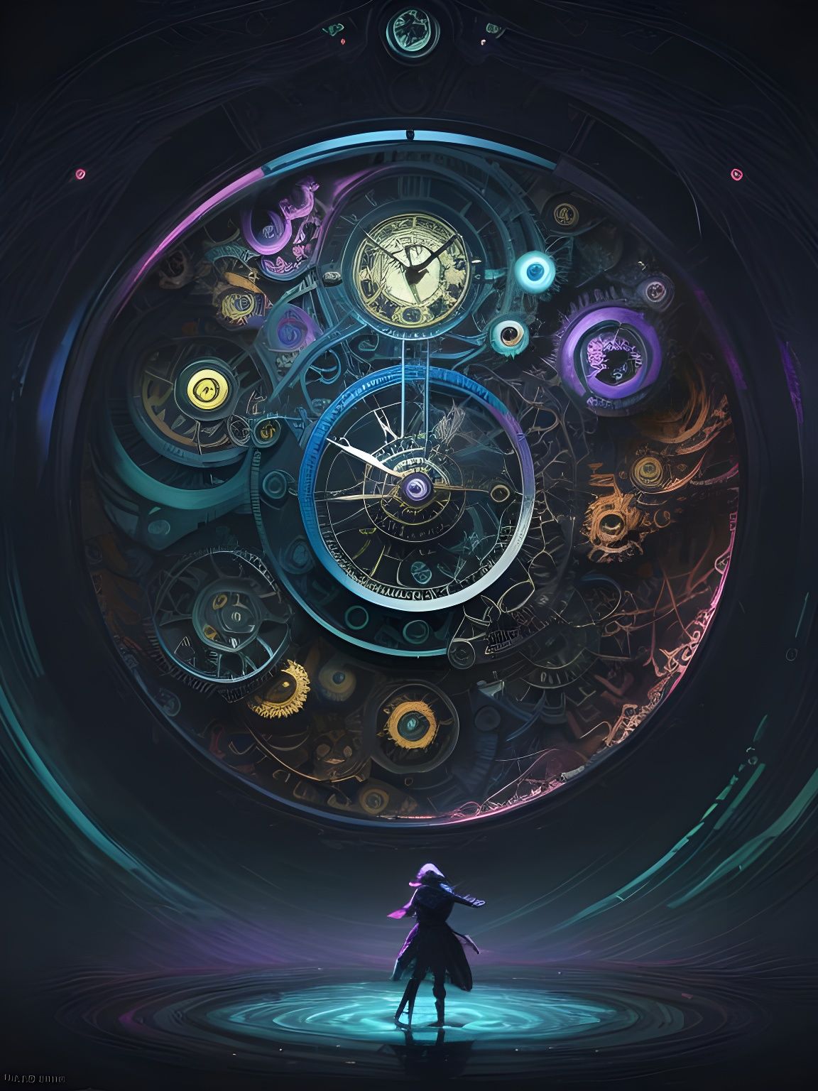 Soul in Clock Spring: Expressionist Digital Art