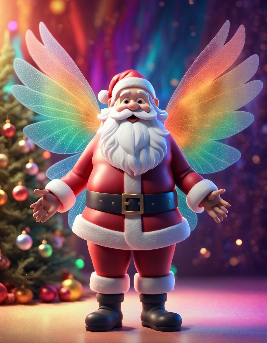 Magical Santa Claus in Vibrant, 3D Digital Art