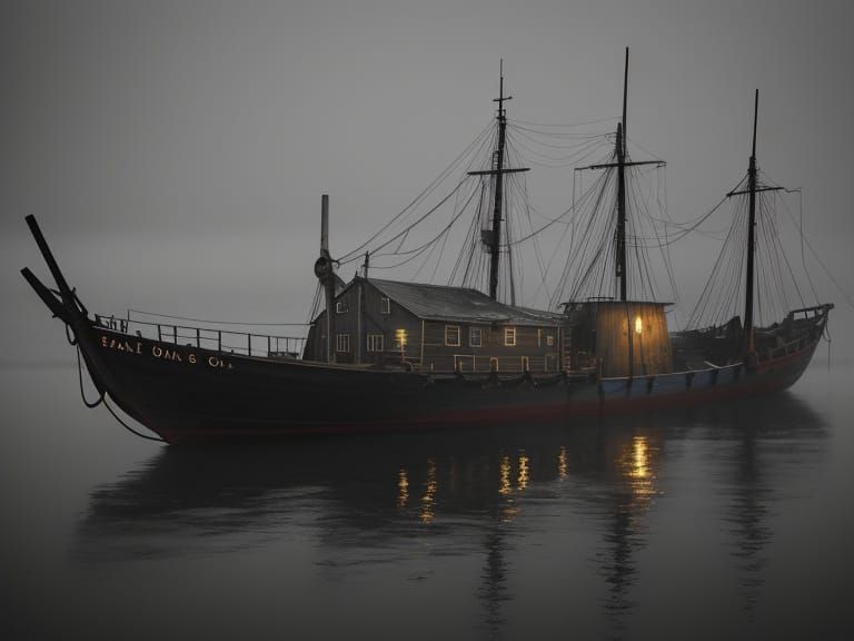 Foggy Harbor Docks: Hyperrealistic Cinematic Photography