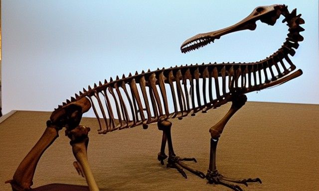 Cretaceous Period Dinosaur Skeleton in Life Restored