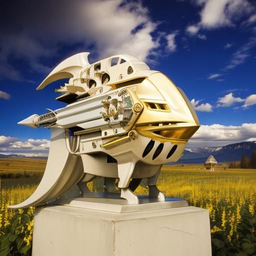 Ancient Sword in a Futuristic Landscape