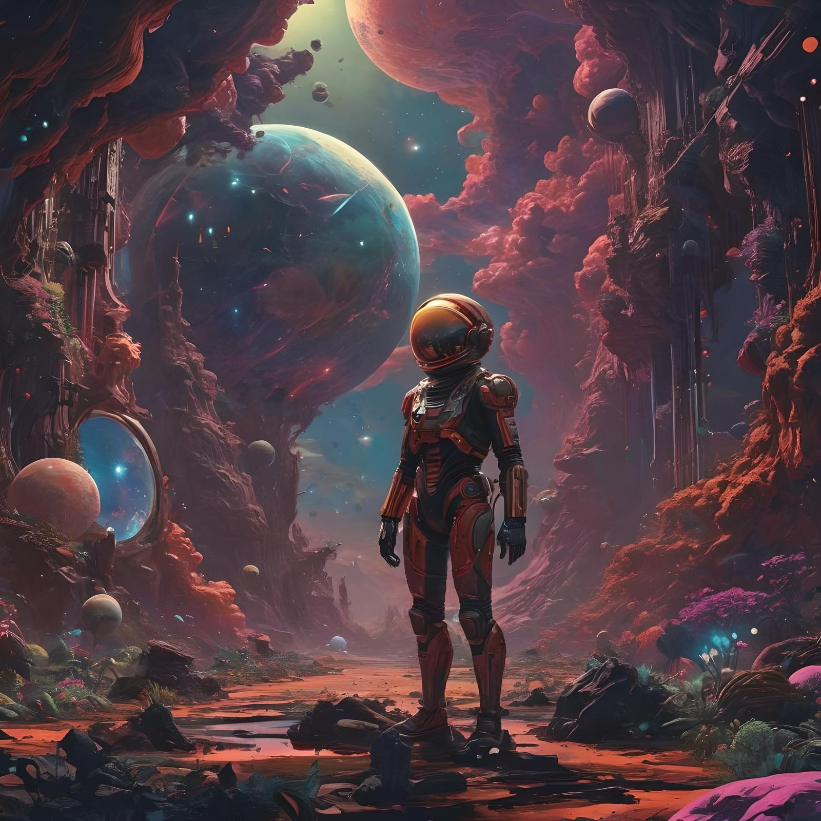 Cosmic Retrofuturist Dreamscape