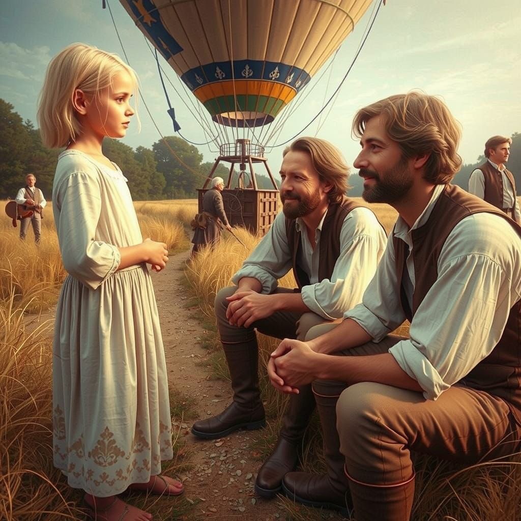 Meeting with the Montgolfier brothers around 1783 not far from Versailles