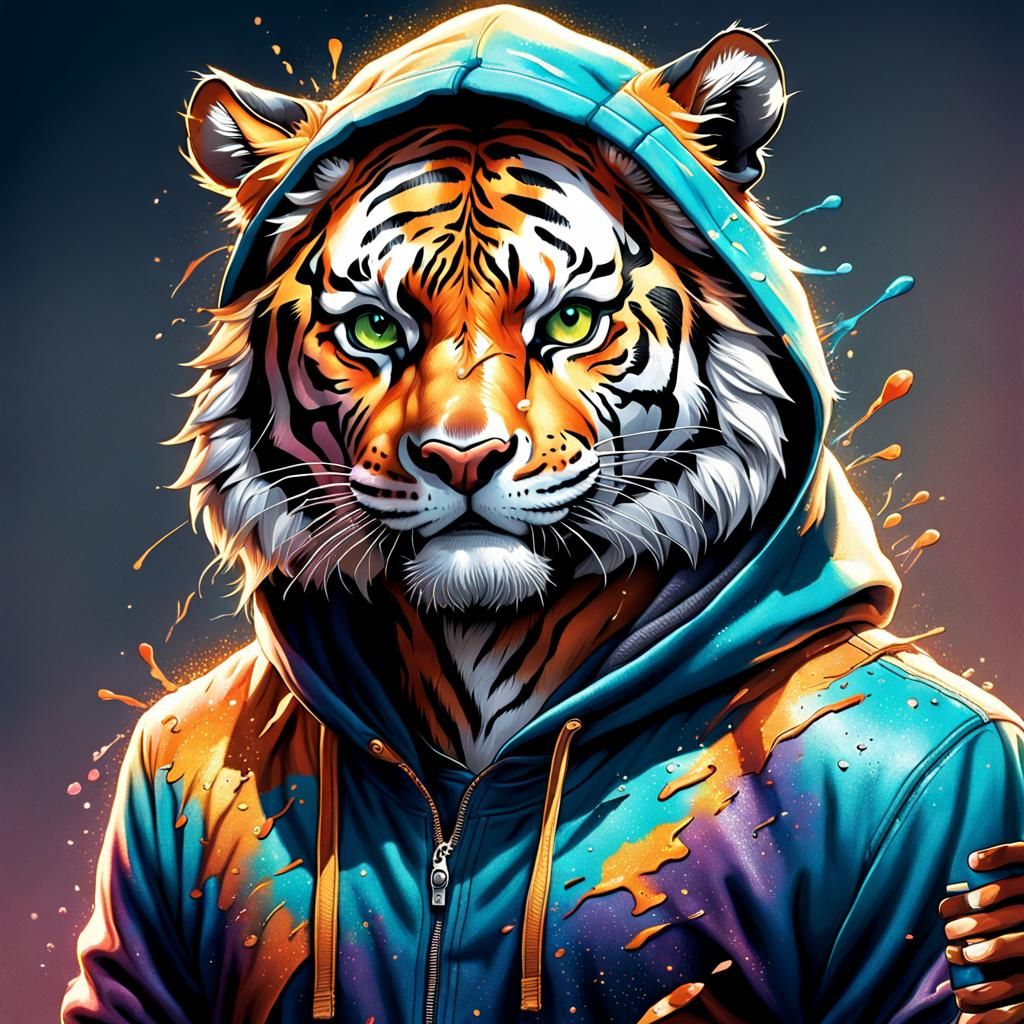 Hyperrealistic Tiger in Hoodie Performs a Thrilling Dance Mo...