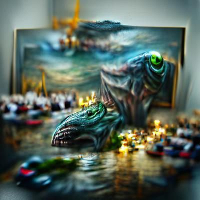 Surreal Dagon Hyperrealism in Oil on Canvas Style