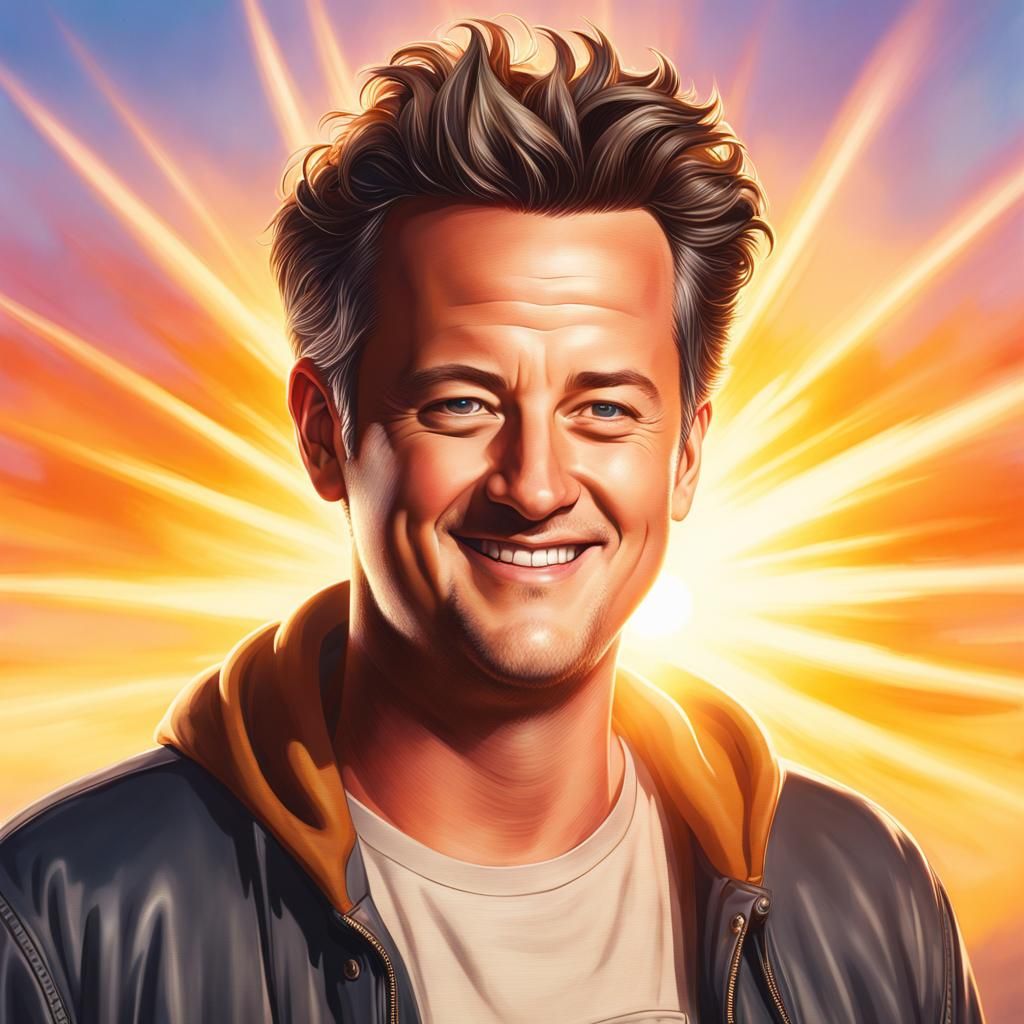 Matthew Perry Portrayed in Warm Golden Light
