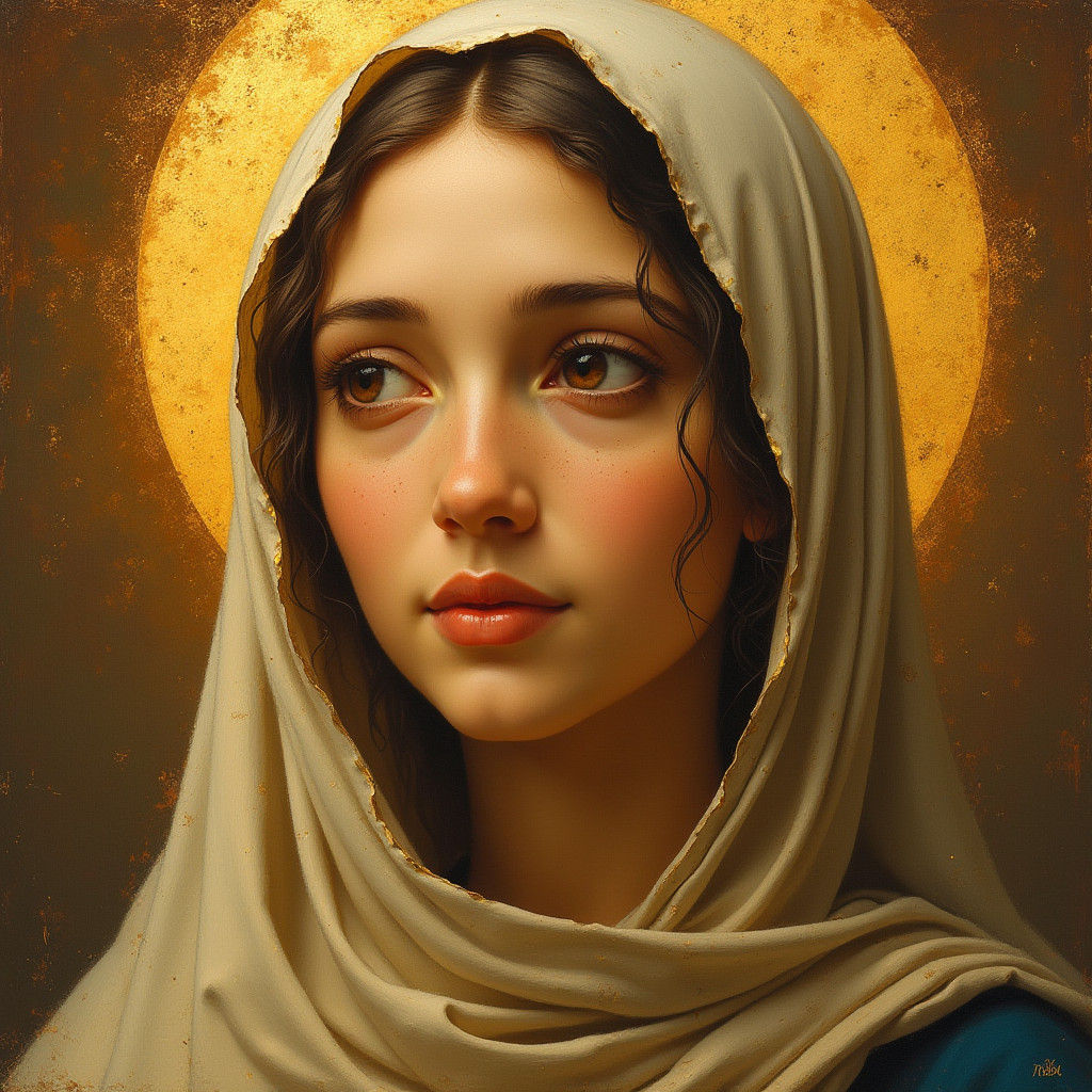 Ethereal Virgin in Byzantine Style