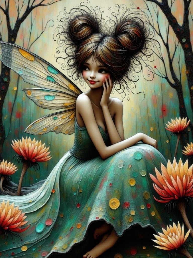 Enchanted Fairy in Art Nouveau Style