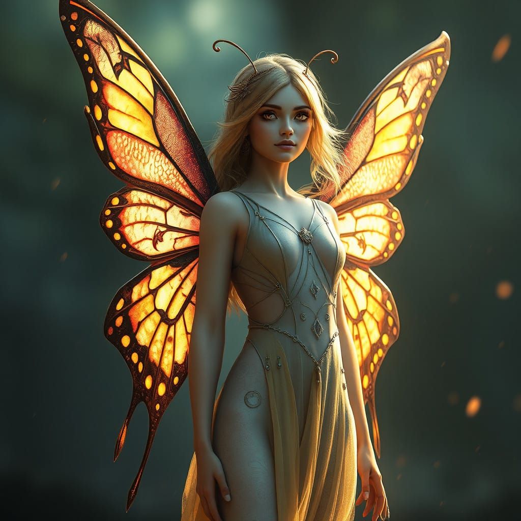 Ethereal Fae Goddess in Wistful Repose