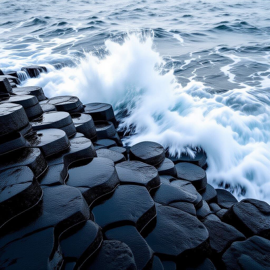 Monochromatic Macro of Black Sand Beach