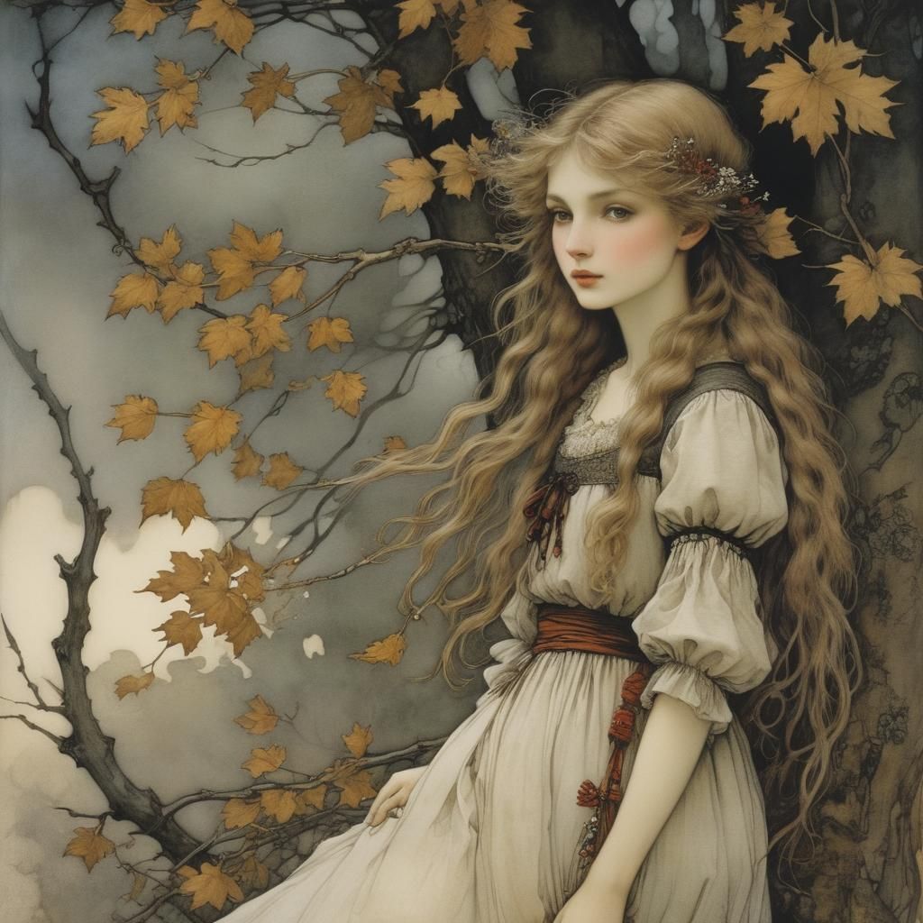 Fairy Tale Girl in Whimsical Style