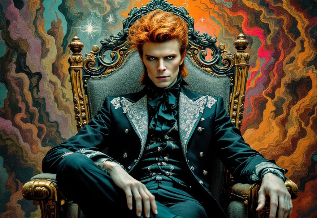 David Bowie in Golden Proportion Altarpiece