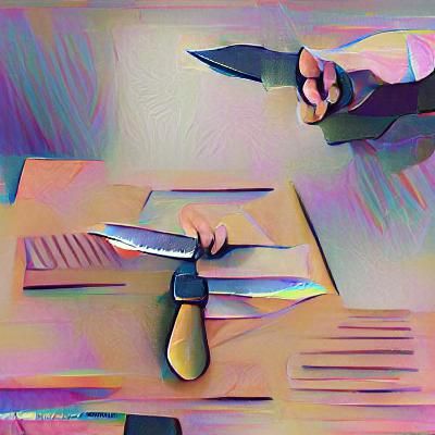 Working with a Blade in a Futuristic Cityscape