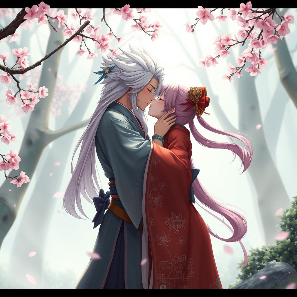 Ethereal Japanese Romance in Traditional Attire