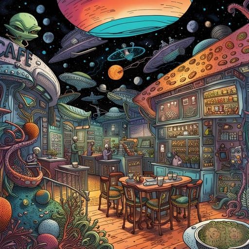 Cosmic Coffee Shop in a Galaxy Away