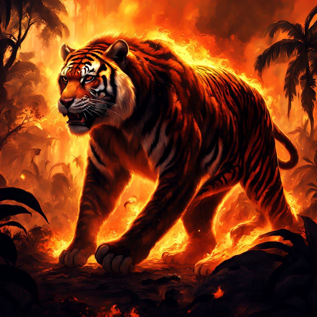 Ethereal Jungle Escape in Vibrant Digital Airbrush Art