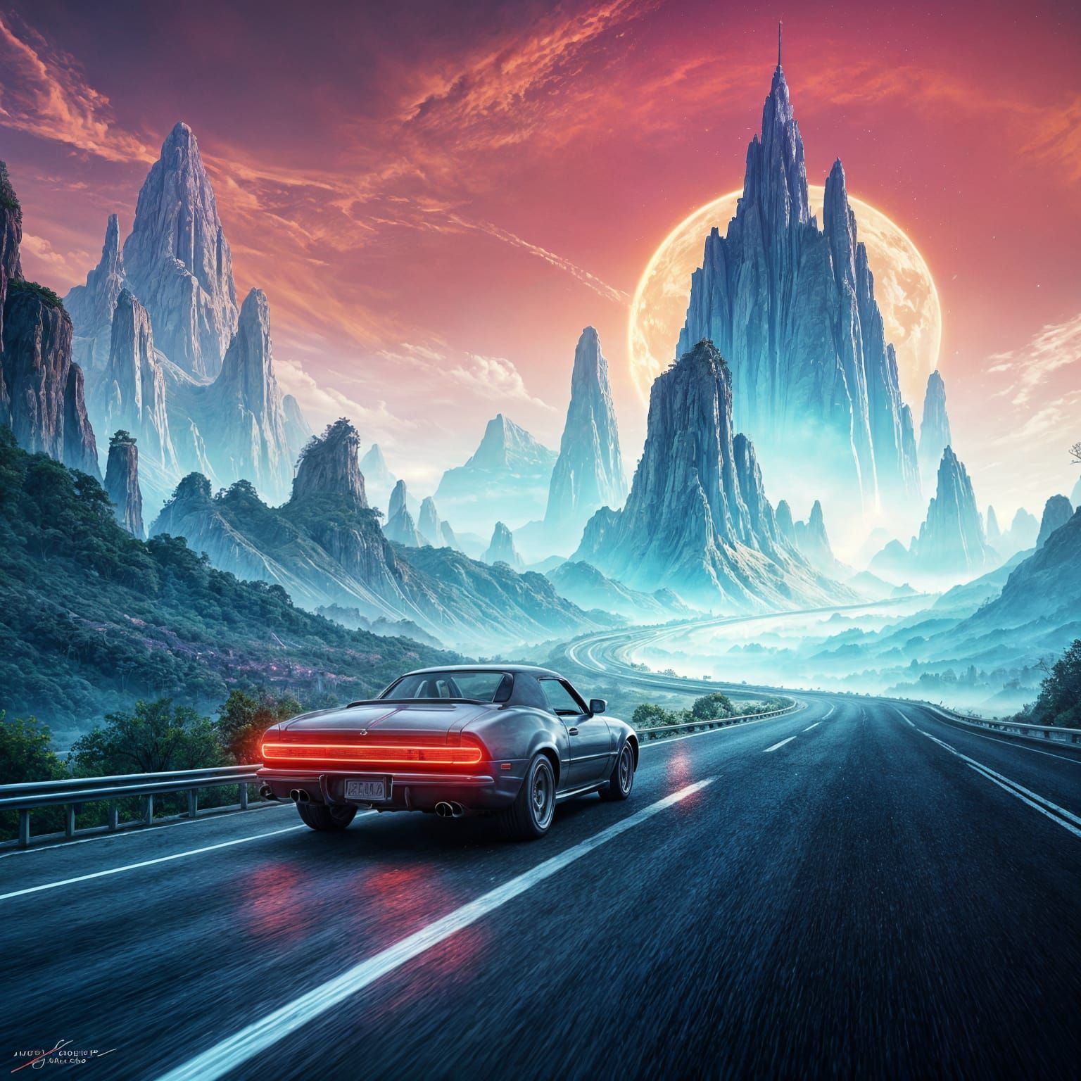 Surreal Drive Through Fantastical Landscapes in Deep Color