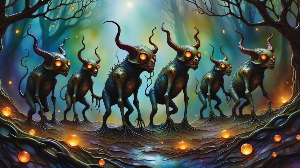 Grotesque Mud Demons Confront Dark, Dank Reality