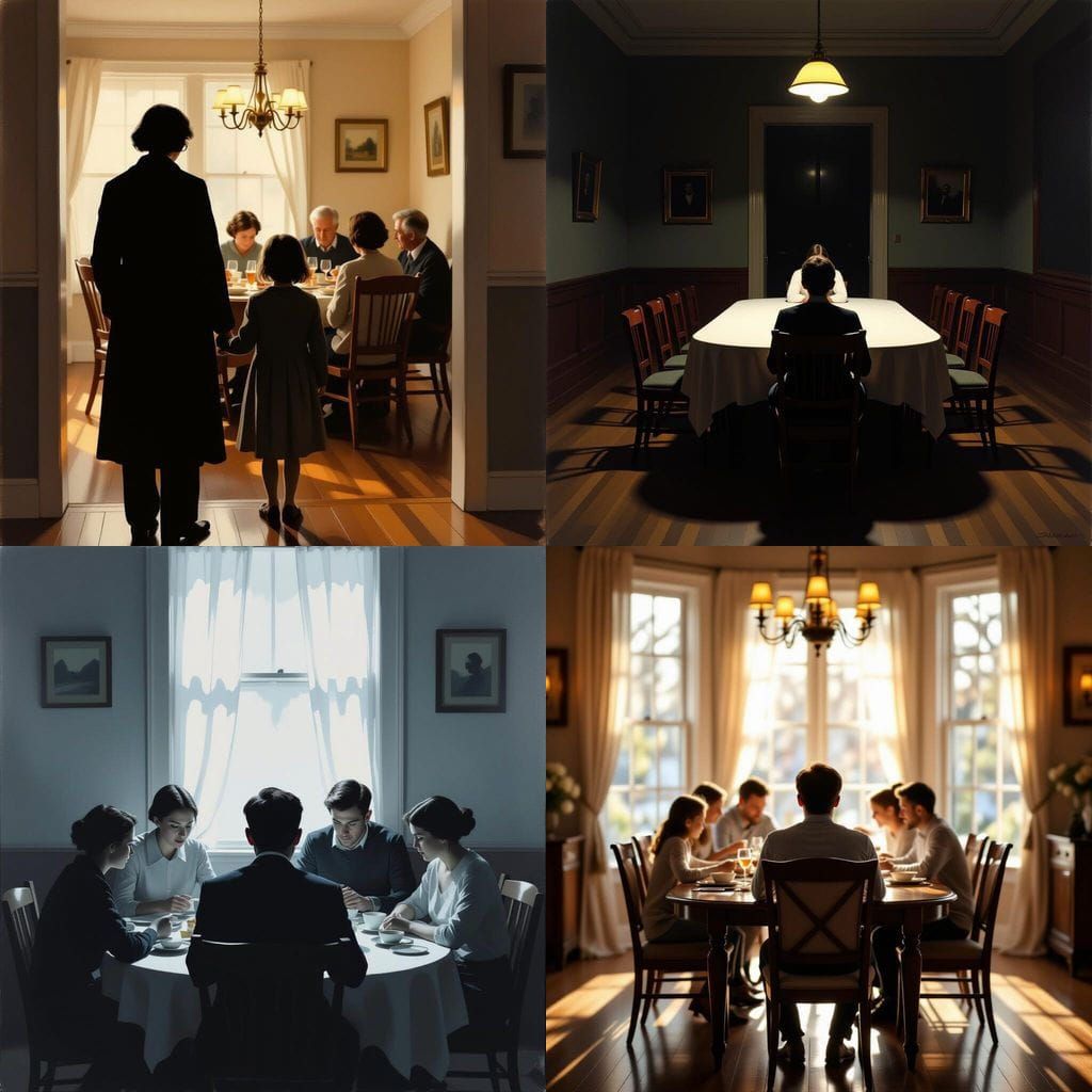 Isolated Person in Family Setting