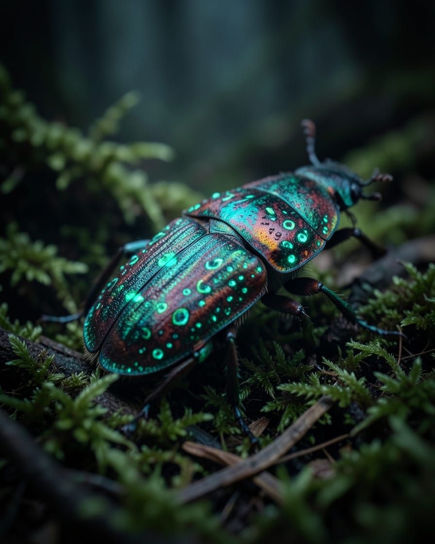 Iridescent Beetle Scientific Illustration