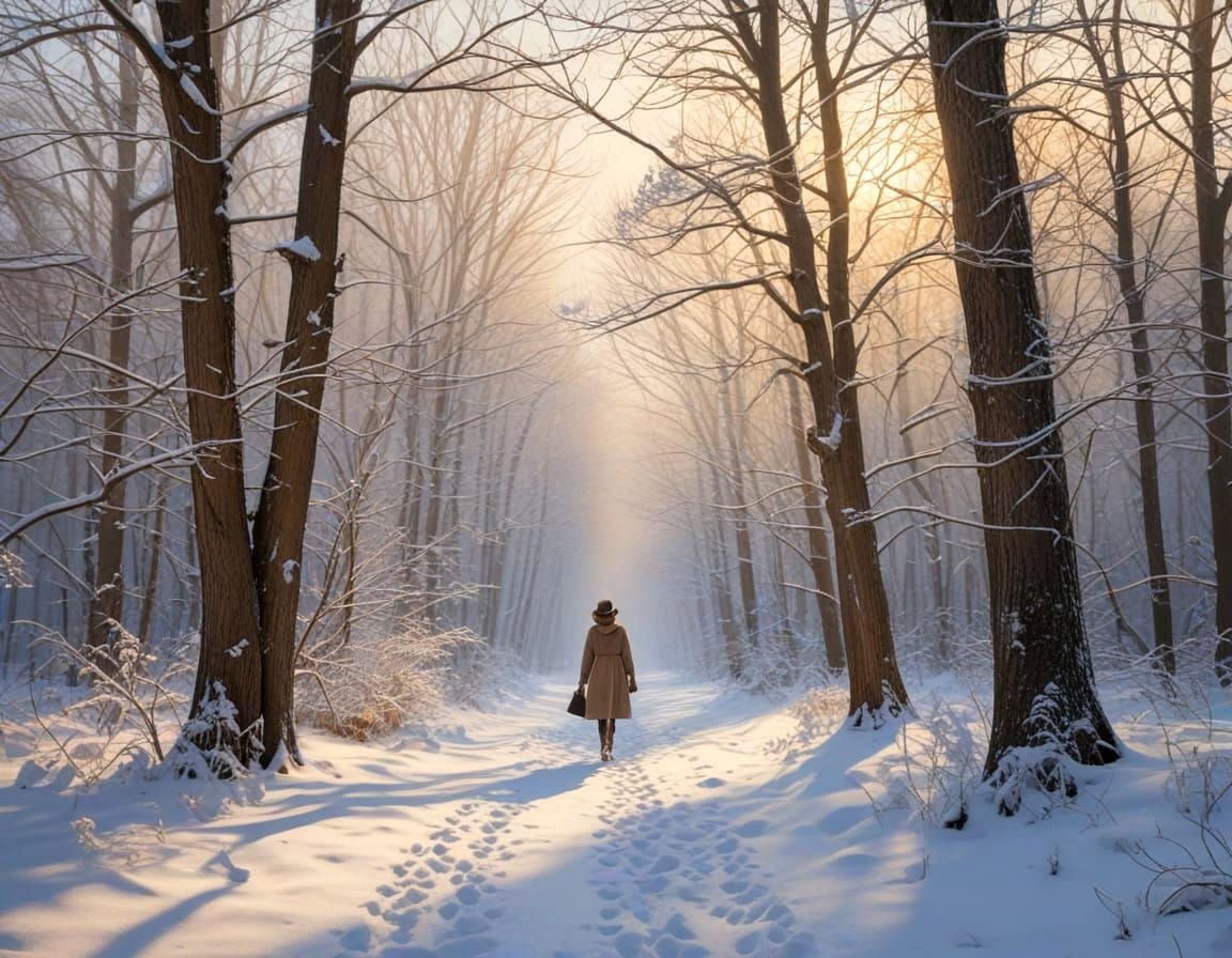 Frozen Wonderland Scene in Ethereal, Soft Light