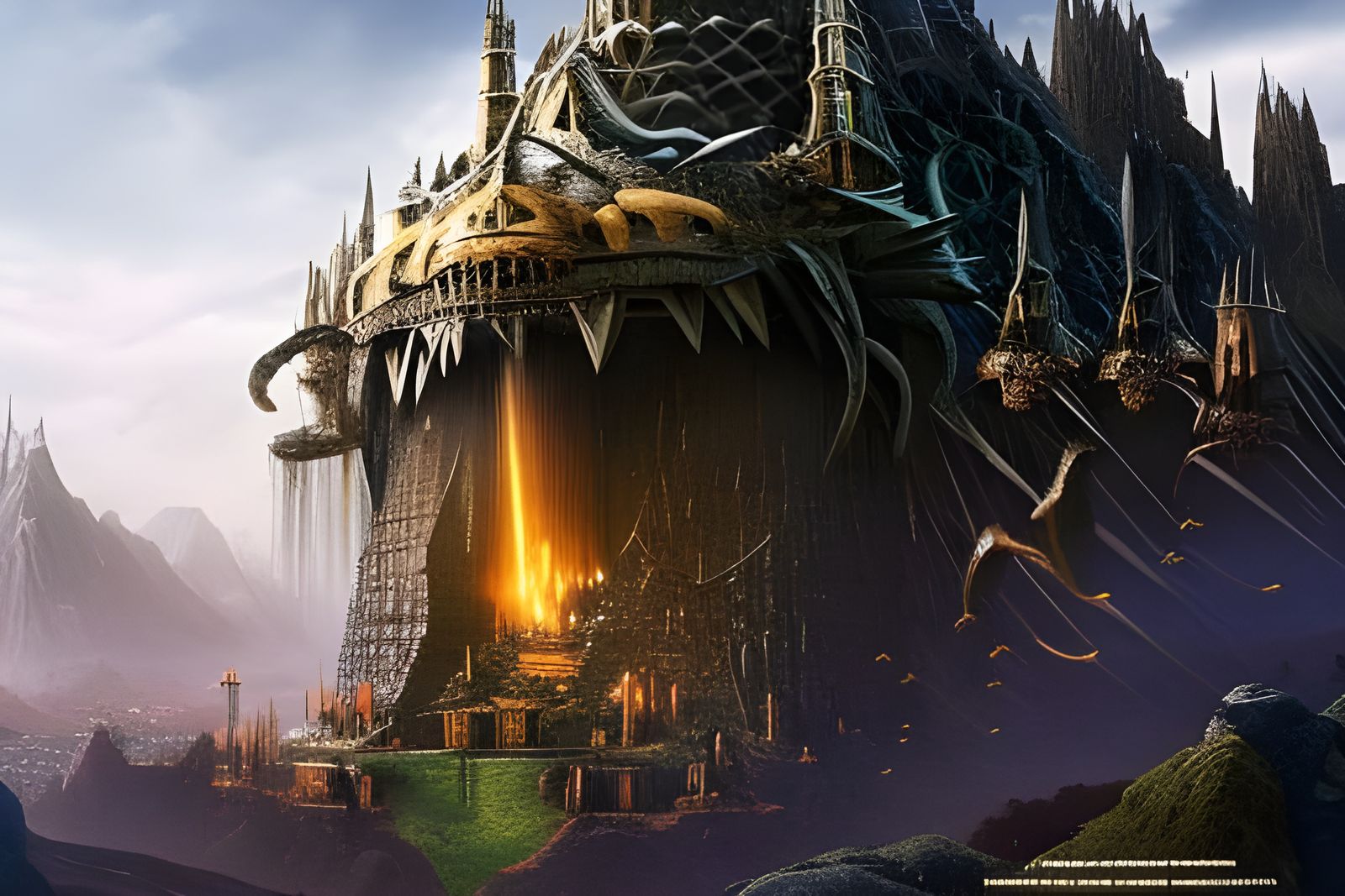 Dwarven Robot Forge in Epic Fantasy Style