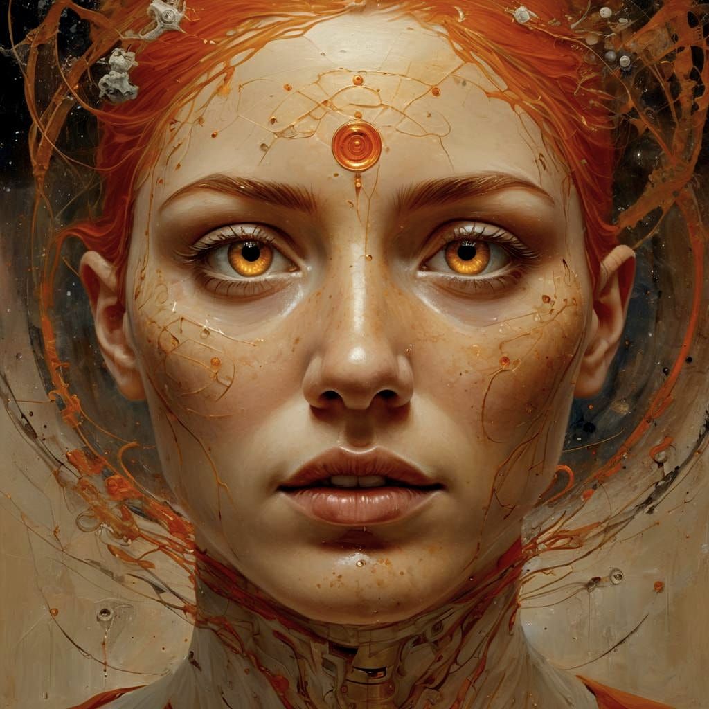 Surreal Renaissance-Style Portrait of a Cosmic Navigator