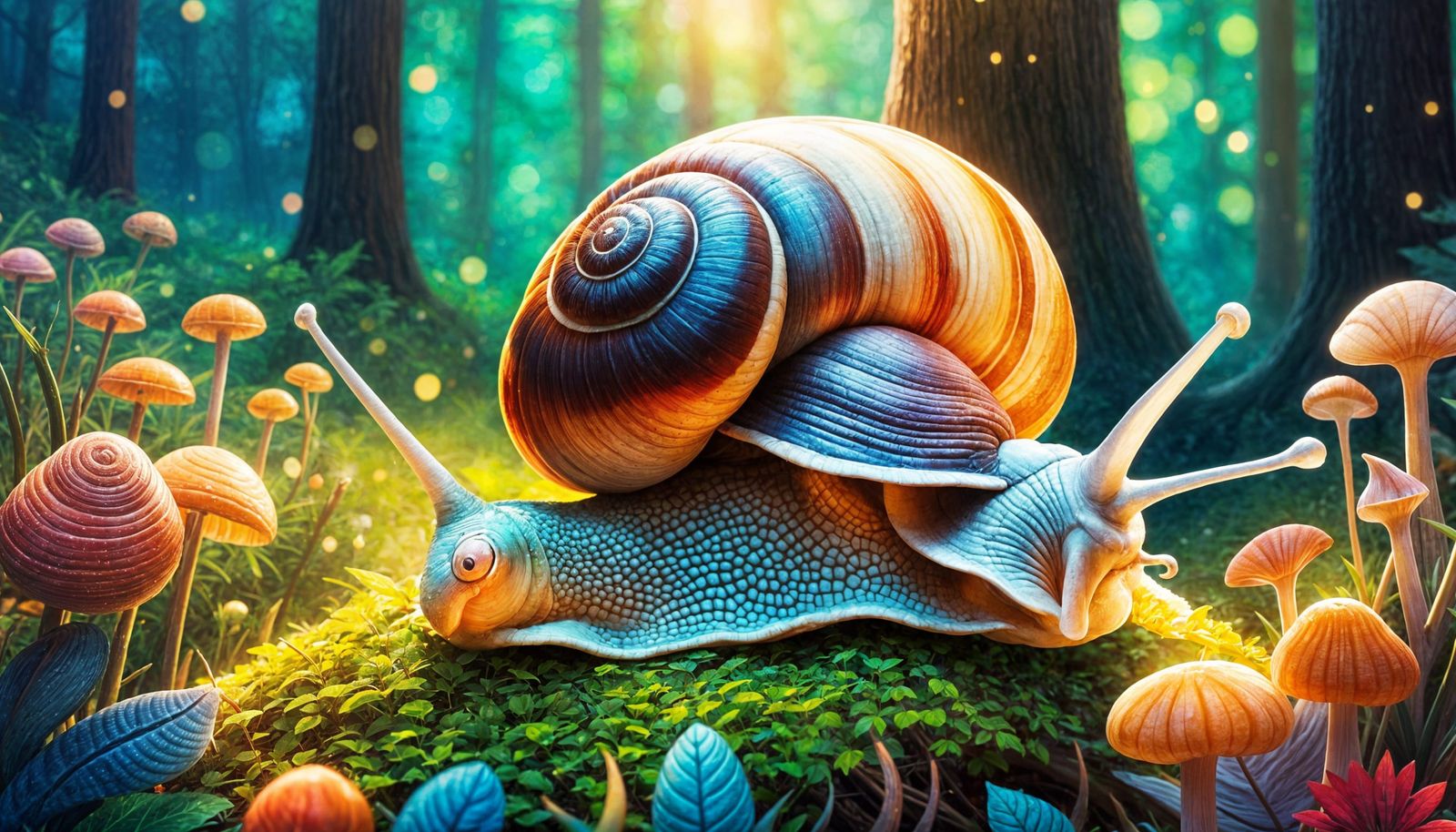 Whimsical Forest Glade in a Fantastical Landscape