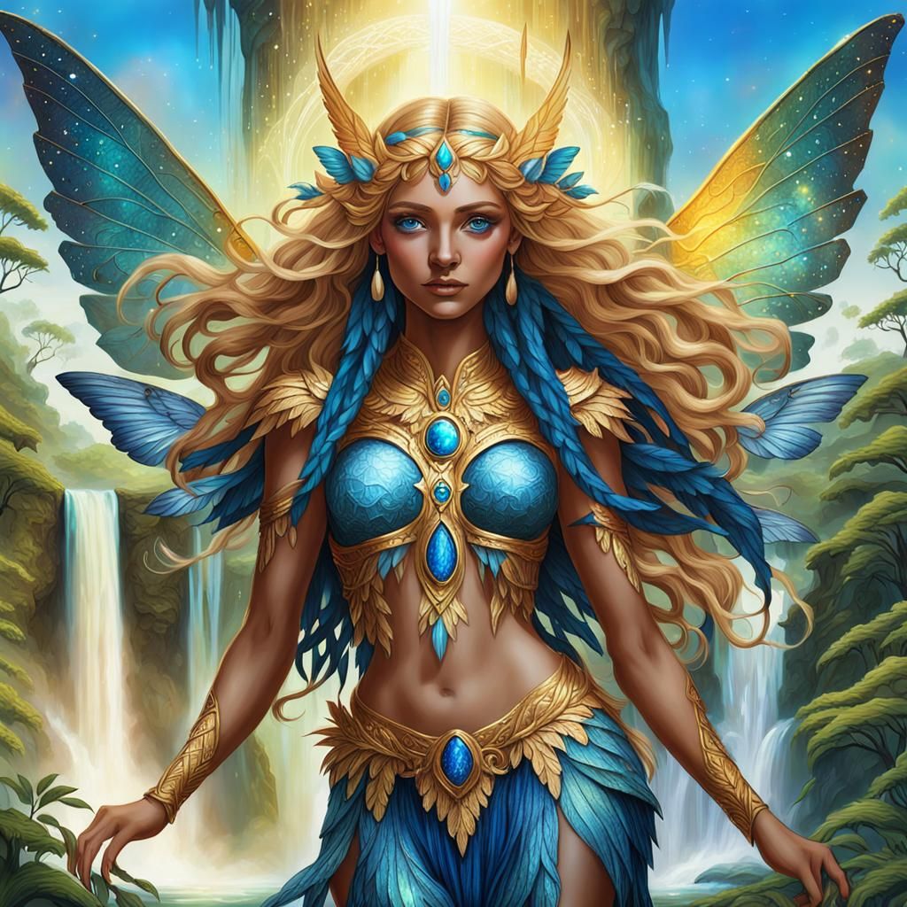 Ethereal Fae Maiden in Spring Jungle Wonderland