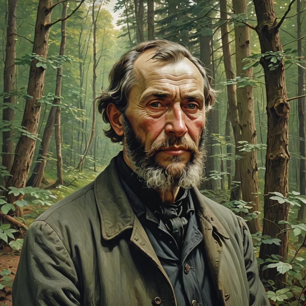 Russian Landscape Painter Ivan Shishkin in Portrait