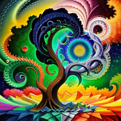 Fractalis Ouroboros in Surreal Metaphysical Art