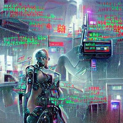 Neon Cityscape in Cyberpunk Style