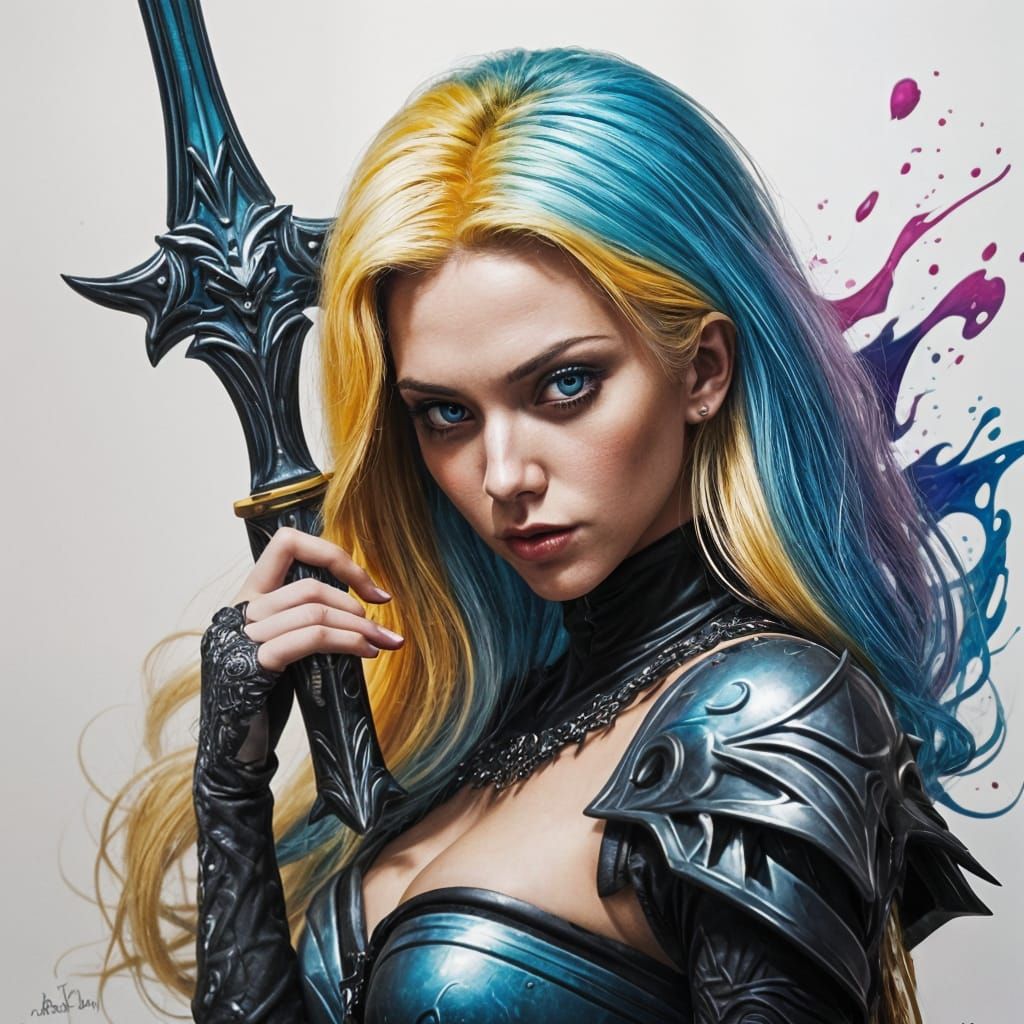 Surreal Queen Aurora the Usurper Portraits in Intricate Graf...