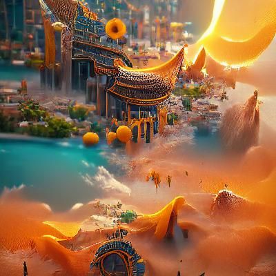 Fantastical City of the Sun in Vibrant 8K Resolution