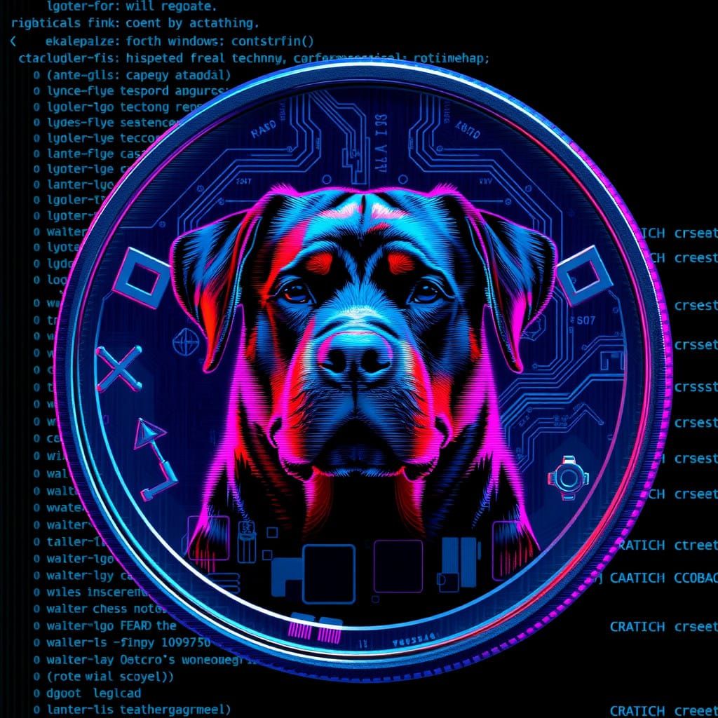 Cyberhound in Pixelated Twilight