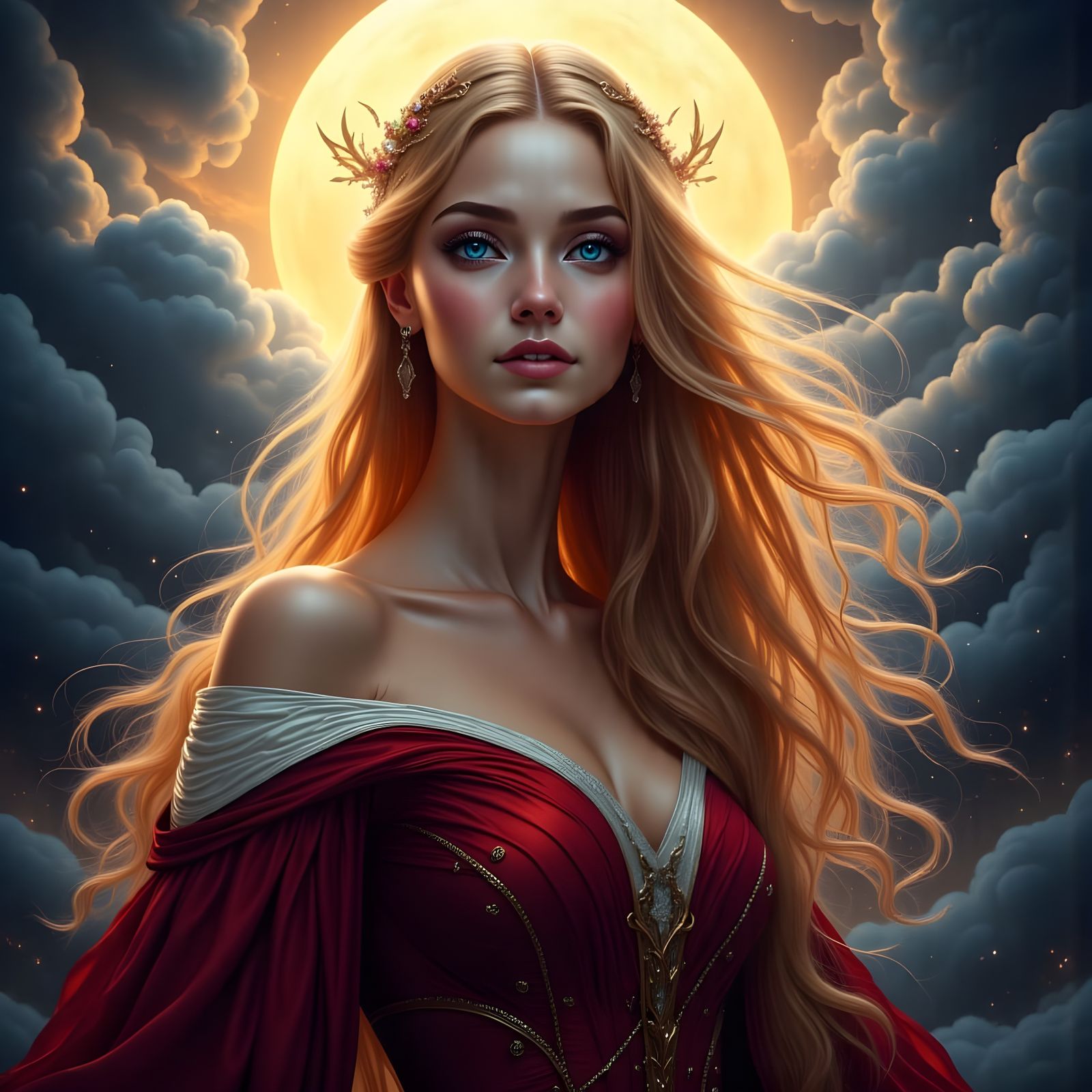 Norse Goddess in a Windswept, Hyperrealistic Style