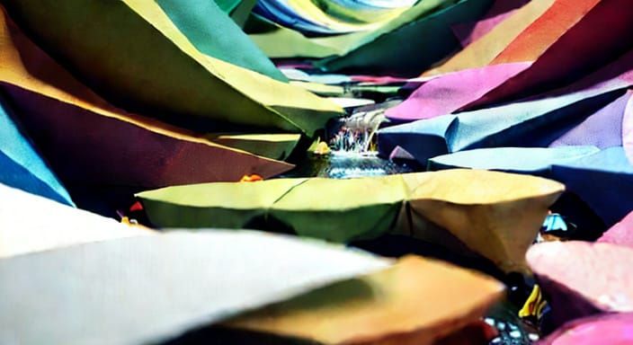 Origami Forest Scene With Paper Animals and Birds