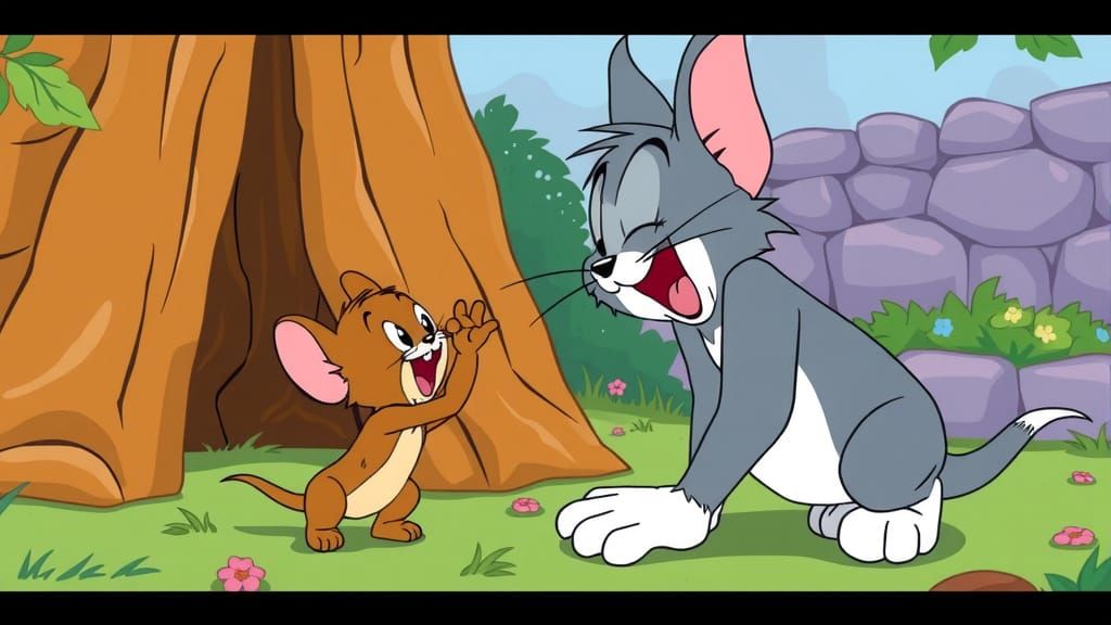 Tom and Jerry Cartoon Scene