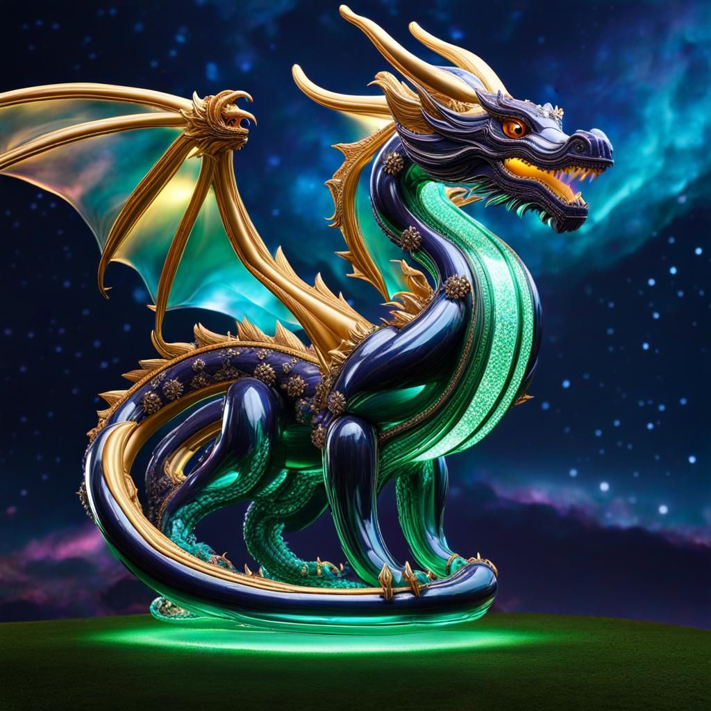 Epic Celestial Balloon Dragon in Flight