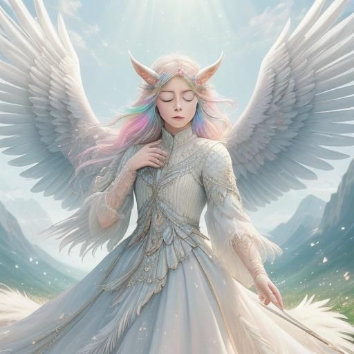 Dreamy Baby Unicorn with Radiant Feathered Wings